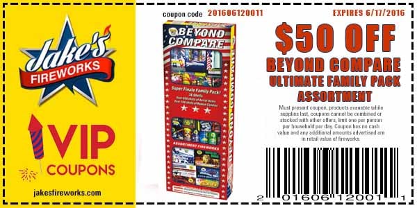 $50 Off Family Pack Fireworks Coupon