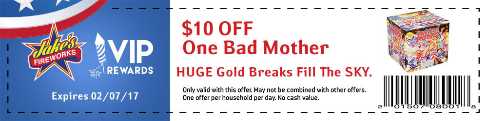One Bad Mother firework coupon