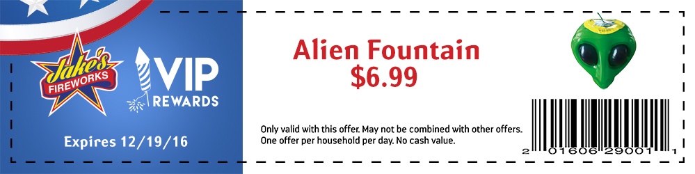Alien Fountain firework coupon