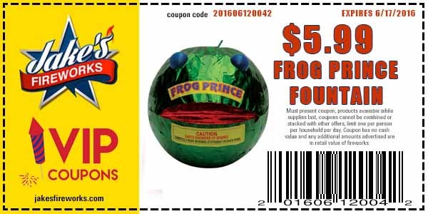 frog prince fountain firework coupon