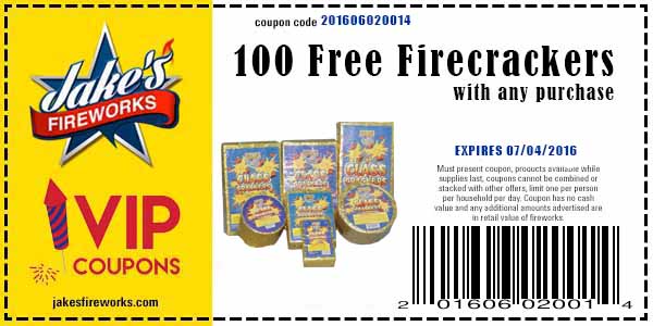 FREE 100 Pack Firecrackers Coupon