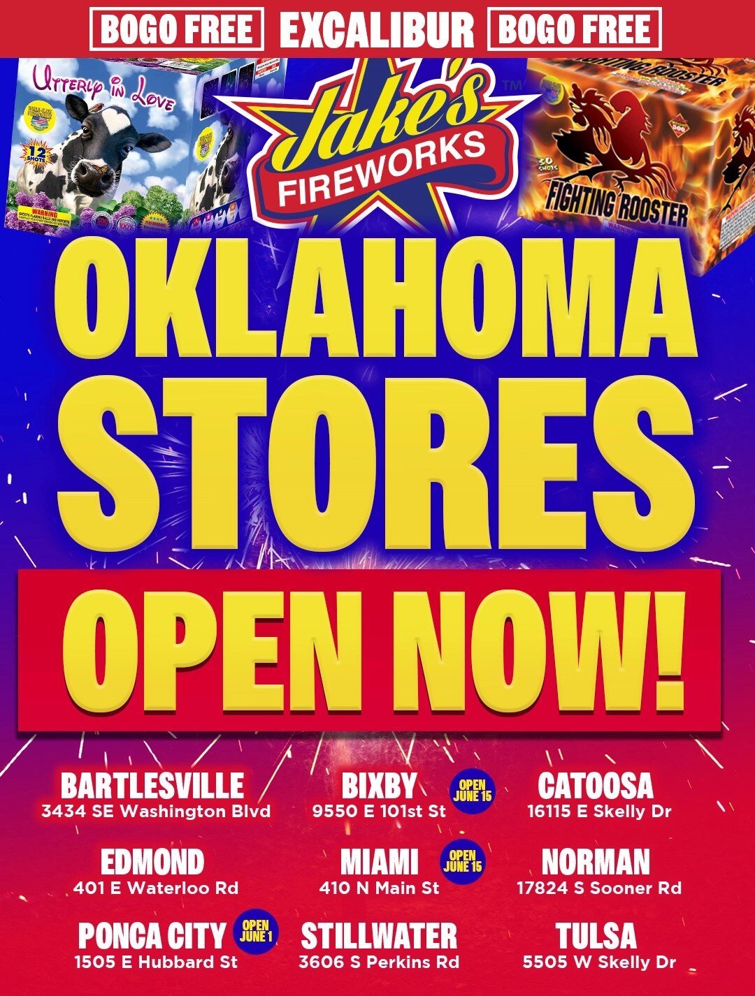 Oklahoma Stores Now OPEN - Buy One Get One FREE Excalibur Coupon - 1 Day Only